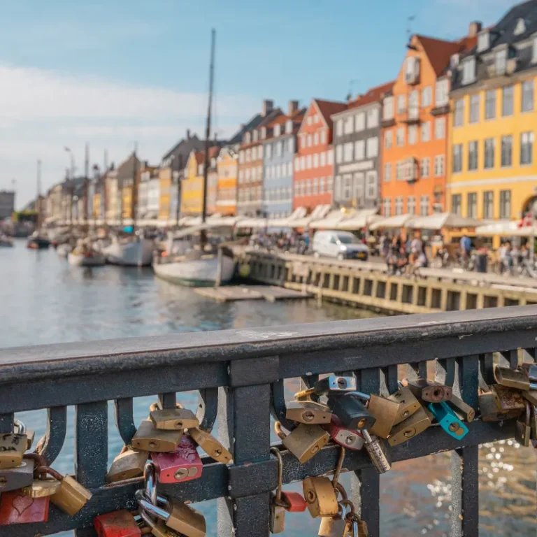 Colourful houses along the Nyhavn canal in Copenhagen