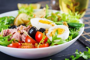Salade nicoise with tuna, eggs and olives, Nice