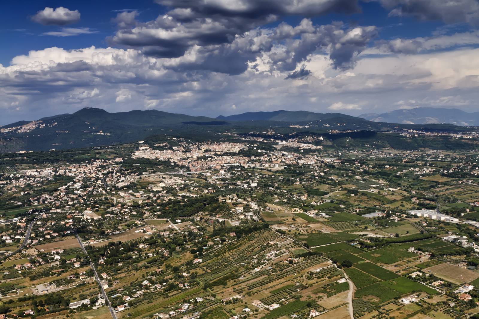 Aerial view of Frascati in the Castelli Romani near Rome
