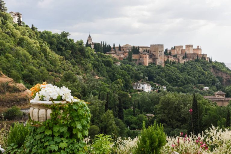 The Alhambra in Granada seen from the Sacromonte quarter