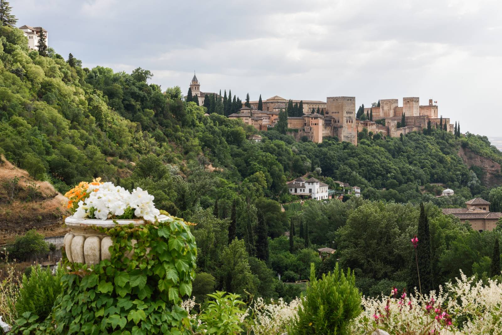 The Alhambra in Granada seen from the Sacromonte quarter